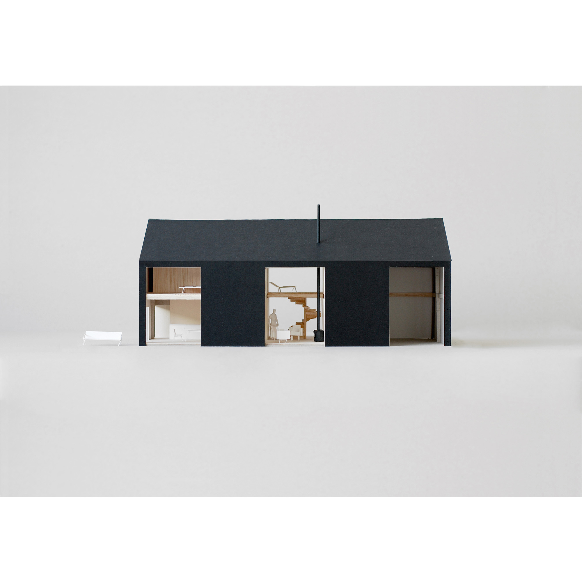 Erbar Mattes Architects barn-to-guest house conversion model front